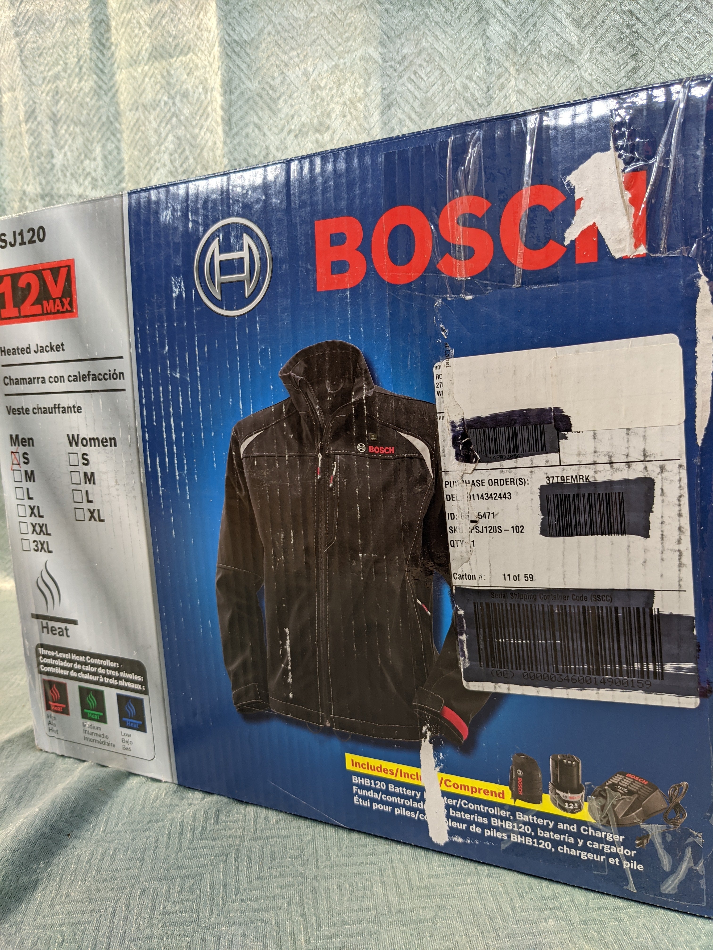 Bosch Men's 12-Volt Max Lithium-Ion Soft Shell Heated Jacket Kit with 2.0Ah Battery, Charger and Holster Small Mens (7579787297006)